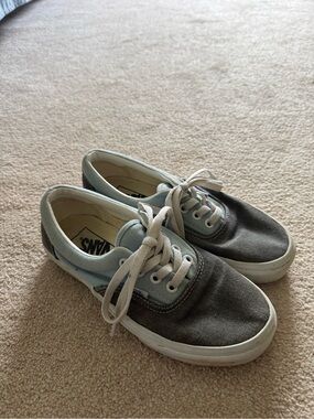 Vans Two-Tone Canvas Sneakers - Light Blue & Charcoal Gray
